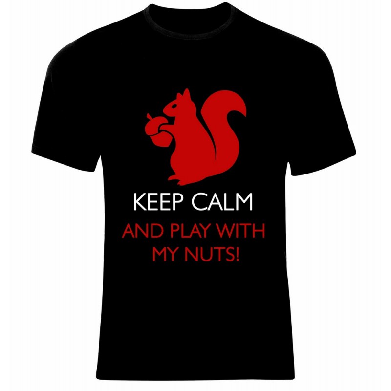 Тениска Keep Calm and Play with my Nuts - Red - 500039 Тениска Keep Calm and Play with my Nuts - Red - 500039
